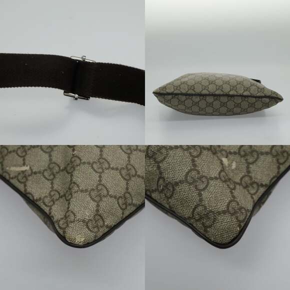 GUCCI GG Supreme Shoulder Bag Pvc Beige Silver - Picture 10 of 13